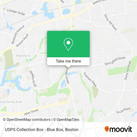 Mapa de USPS Collection Box - Blue Box
