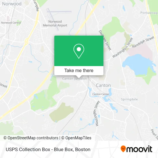 Mapa de USPS Collection Box - Blue Box