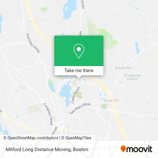 Milford Long Distance Moving map