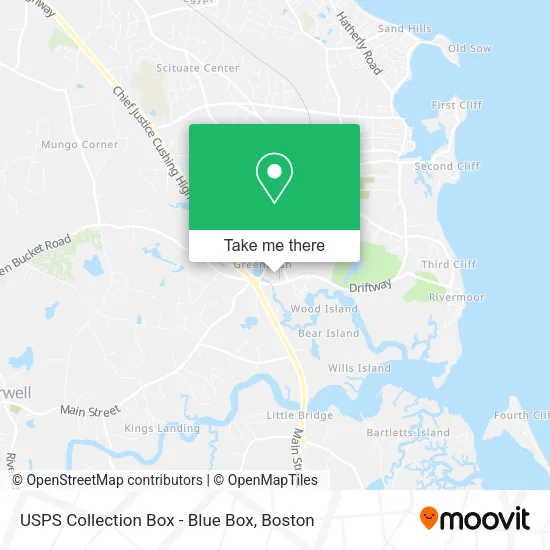 Mapa de USPS Collection Box - Blue Box