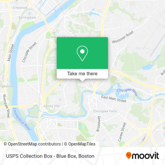 Mapa de USPS Collection Box - Blue Box