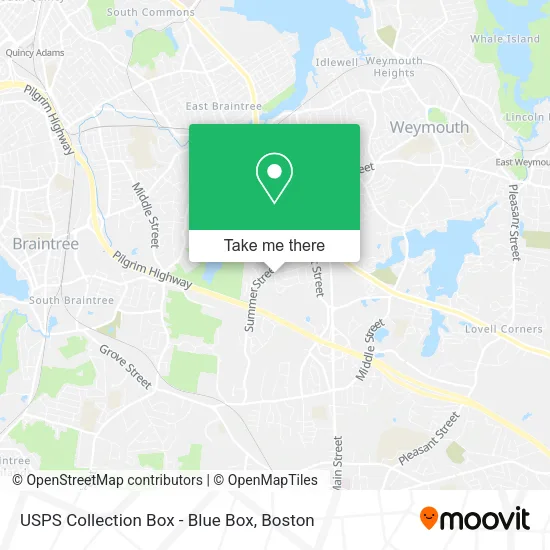 Mapa de USPS Collection Box - Blue Box