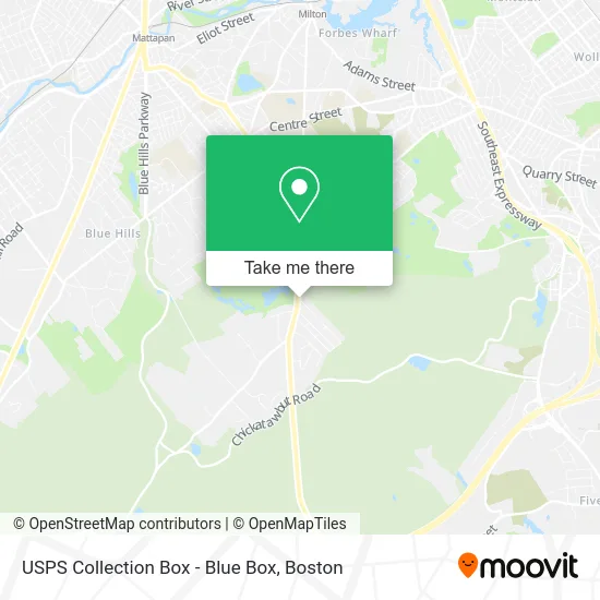 USPS Collection Box - Blue Box map