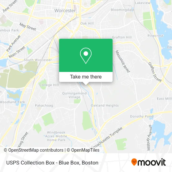 Mapa de USPS Collection Box - Blue Box