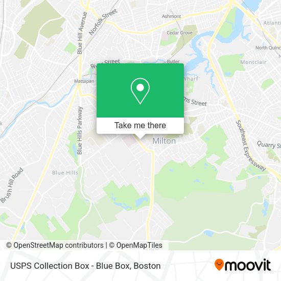 USPS Collection Box - Blue Box map