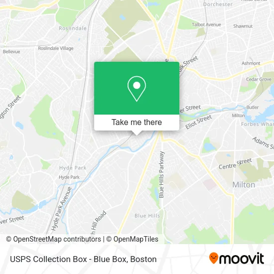 Mapa de USPS Collection Box - Blue Box