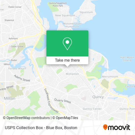 Mapa de USPS Collection Box - Blue Box