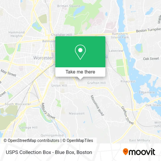 Mapa de USPS Collection Box - Blue Box