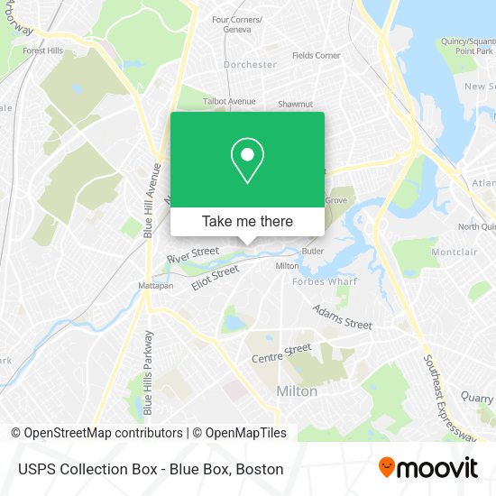 USPS Collection Box - Blue Box map