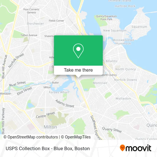 USPS Collection Box - Blue Box map