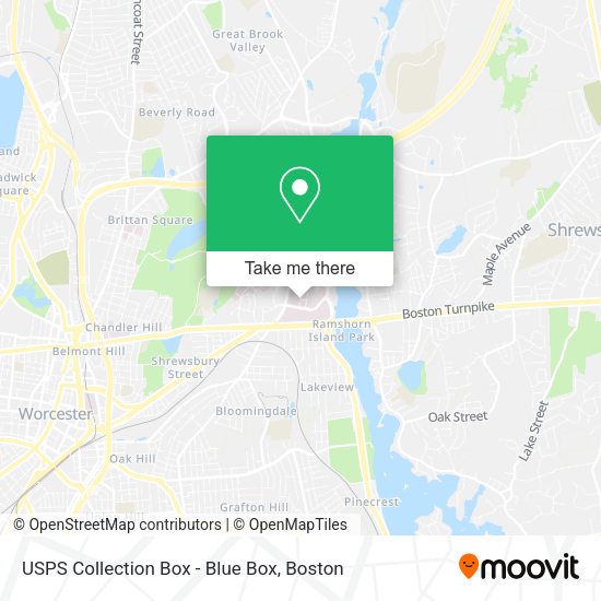 USPS Collection Box - Blue Box map