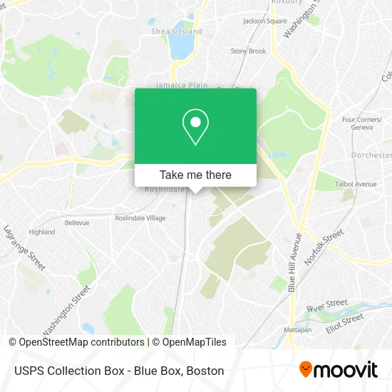 Mapa de USPS Collection Box - Blue Box