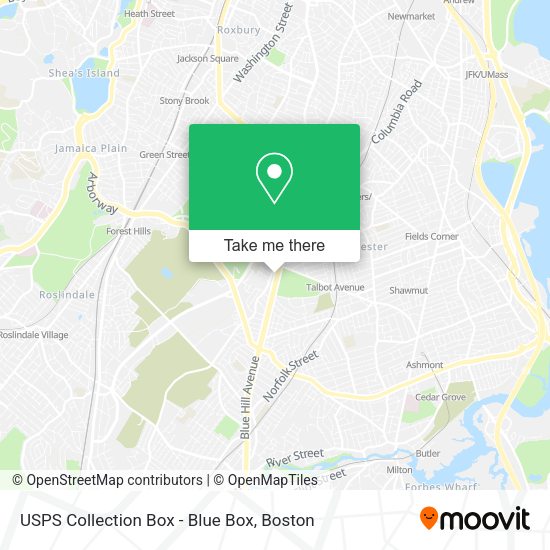 USPS Collection Box - Blue Box map