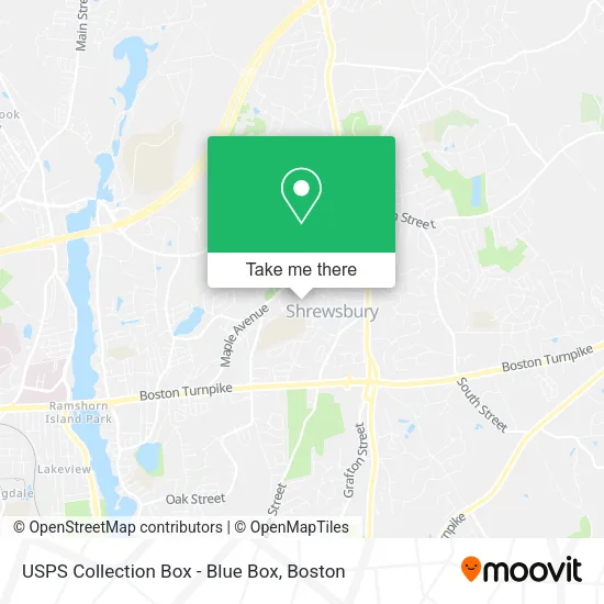 USPS Collection Box - Blue Box map