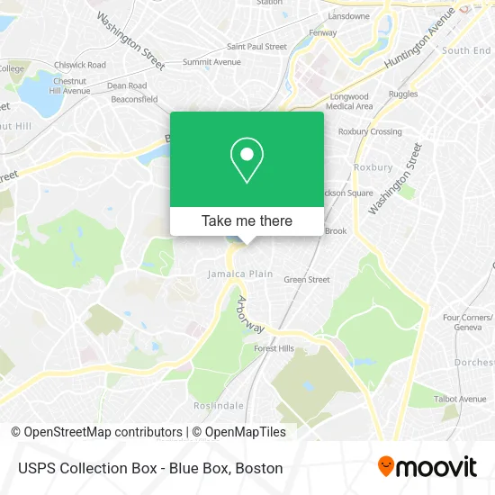 Mapa de USPS Collection Box - Blue Box