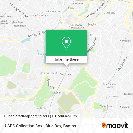 Mapa de USPS Collection Box - Blue Box