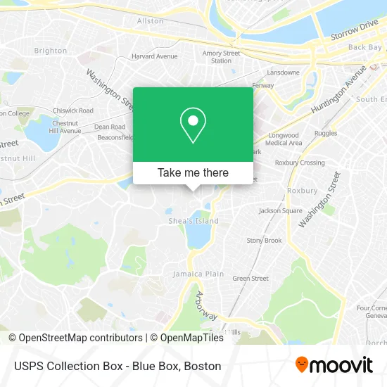 Mapa de USPS Collection Box - Blue Box