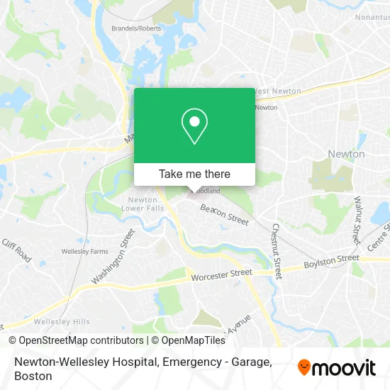 Newton-Wellesley Hospital, Emergency - Garage map