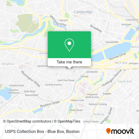 USPS Collection Box - Blue Box map