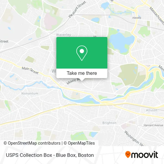 Mapa de USPS Collection Box - Blue Box