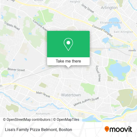 Lisa's Family Pizza Belmont map