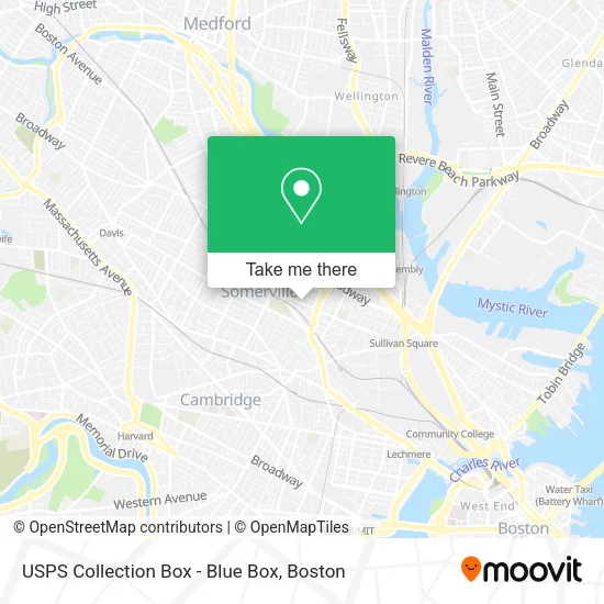 USPS Collection Box - Blue Box map