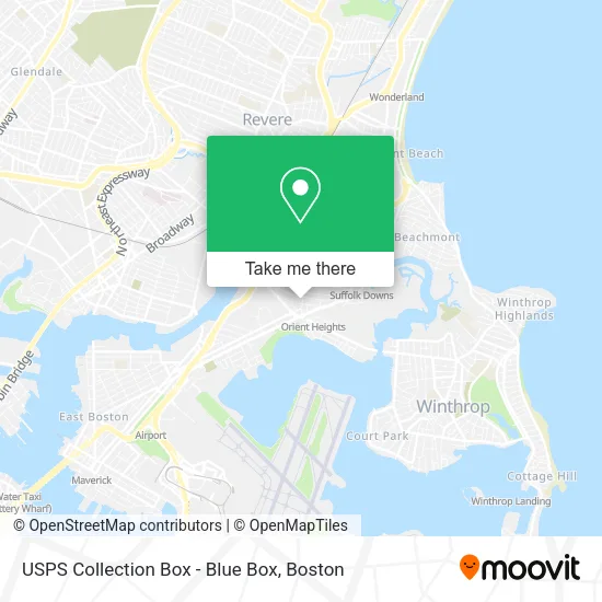 Mapa de USPS Collection Box - Blue Box