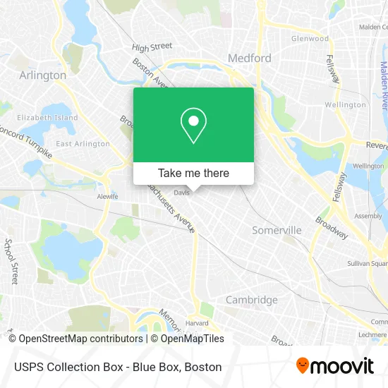 Mapa de USPS Collection Box - Blue Box