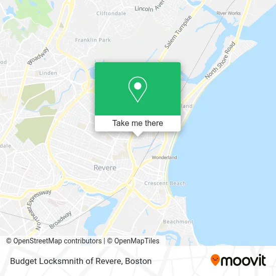 Budget Locksmnith of Revere map