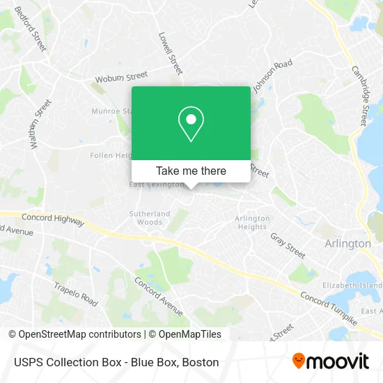 USPS Collection Box - Blue Box map