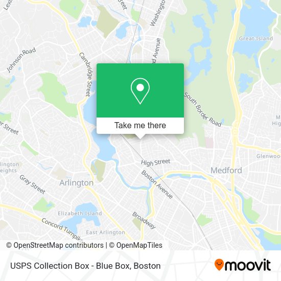 USPS Collection Box - Blue Box map