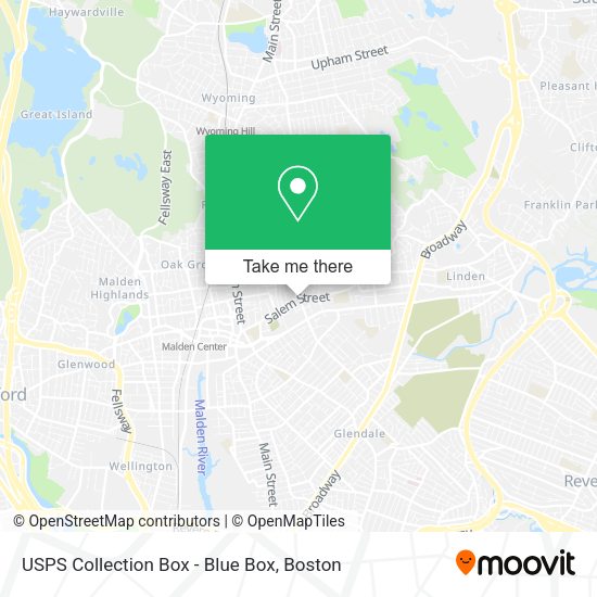 USPS Collection Box - Blue Box map