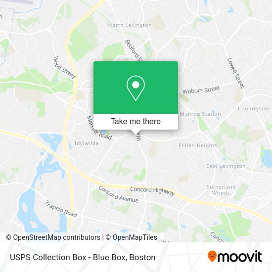 USPS Collection Box - Blue Box map