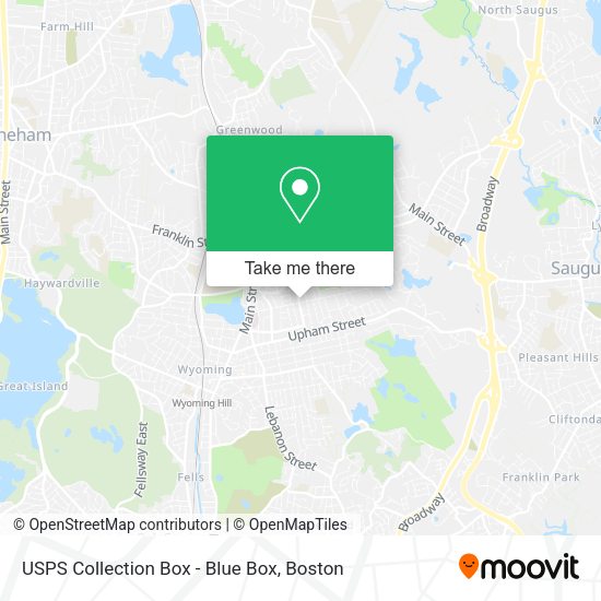 USPS Collection Box - Blue Box map
