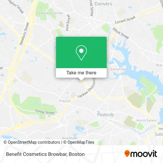 Benefit Cosmetics Browbar map