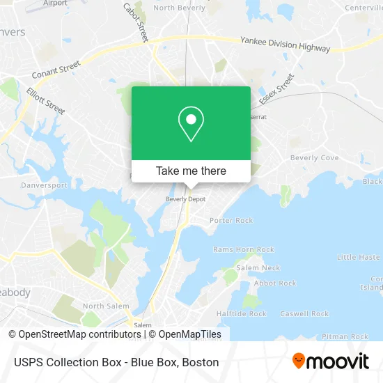 Mapa de USPS Collection Box - Blue Box