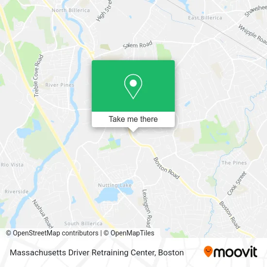 Massachusetts Driver Retraining Center map