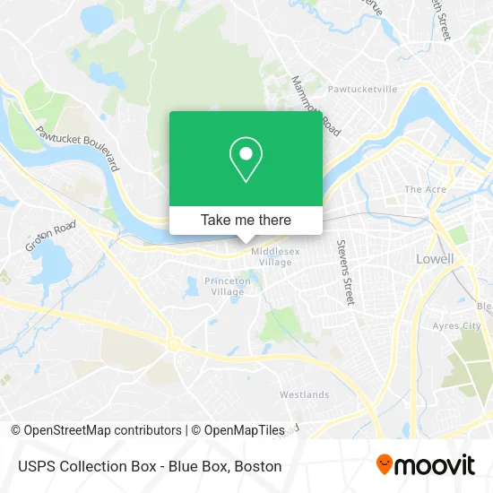 Mapa de USPS Collection Box - Blue Box