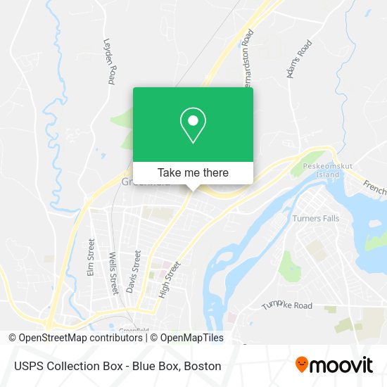 USPS Collection Box - Blue Box map