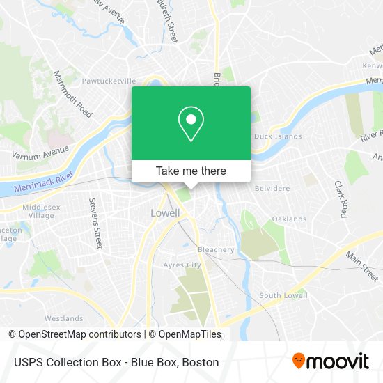USPS Collection Box - Blue Box map