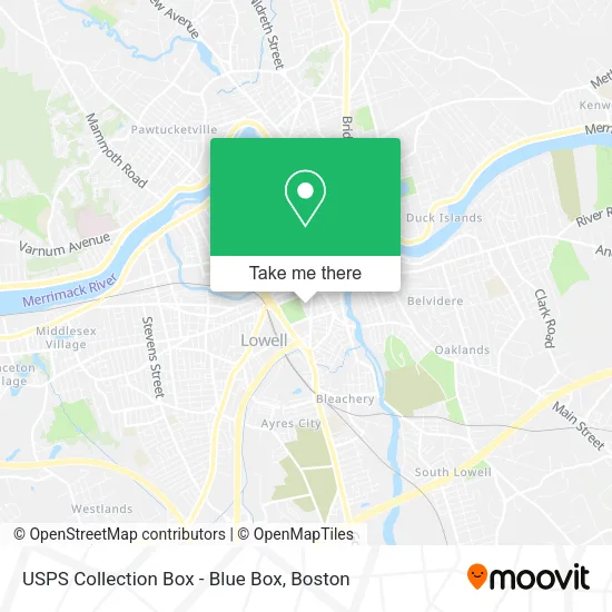 USPS Collection Box - Blue Box map