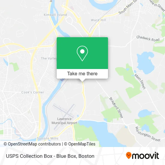 Mapa de USPS Collection Box - Blue Box