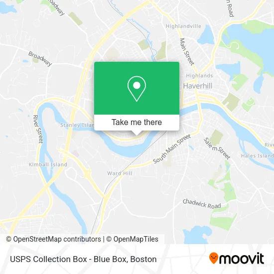 Mapa de USPS Collection Box - Blue Box