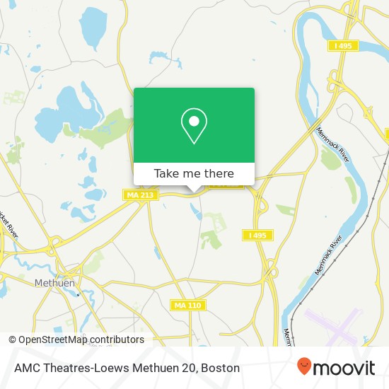 Mapa de AMC Theatres-Loews Methuen 20