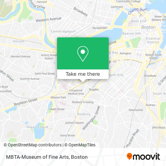 Mapa de MBTA-Museum of Fine Arts