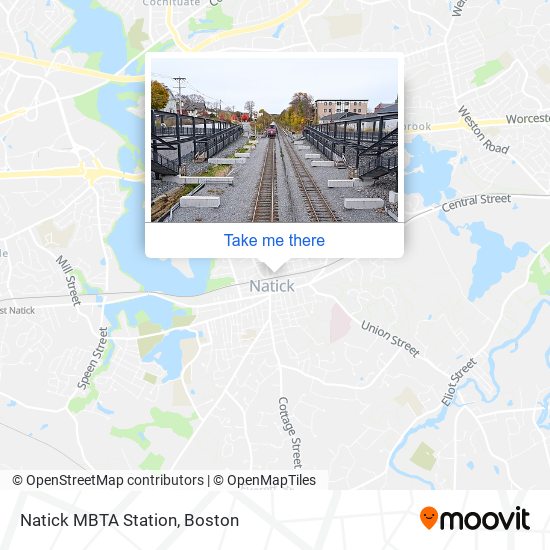 Natick MBTA Station map