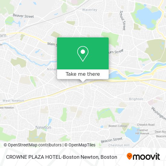 CROWNE PLAZA HOTEL-Boston Newton map
