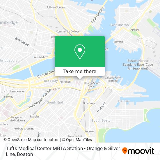 Tufts Medical Center MBTA Station - Orange & Silver Line map