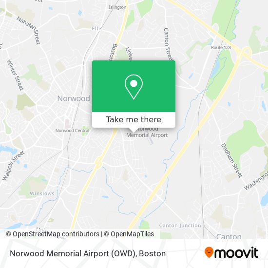 Norwood Memorial Airport (OWD) map