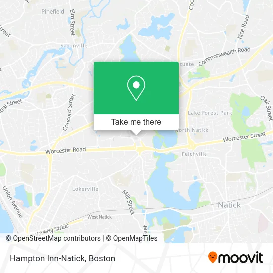 Hampton Inn-Natick map